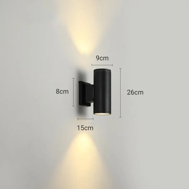 Kren Minimalist Metal Double-headed Outdoor Wall Lamp, Black - Image 6