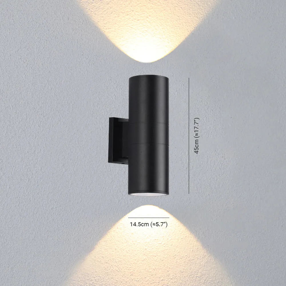 Kren Minimalist Metal Double-headed Outdoor Wall Lamp, Black - Image 7