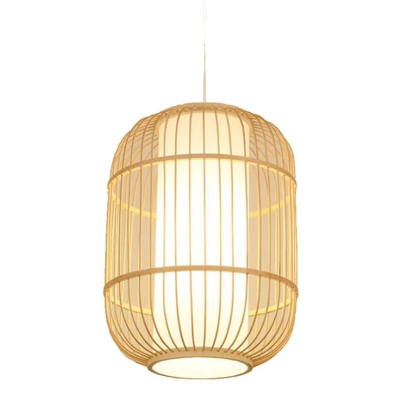 Kuro Hand-Woven Knitted Rattan Bamboo Vintage Pendant Light - Image 6