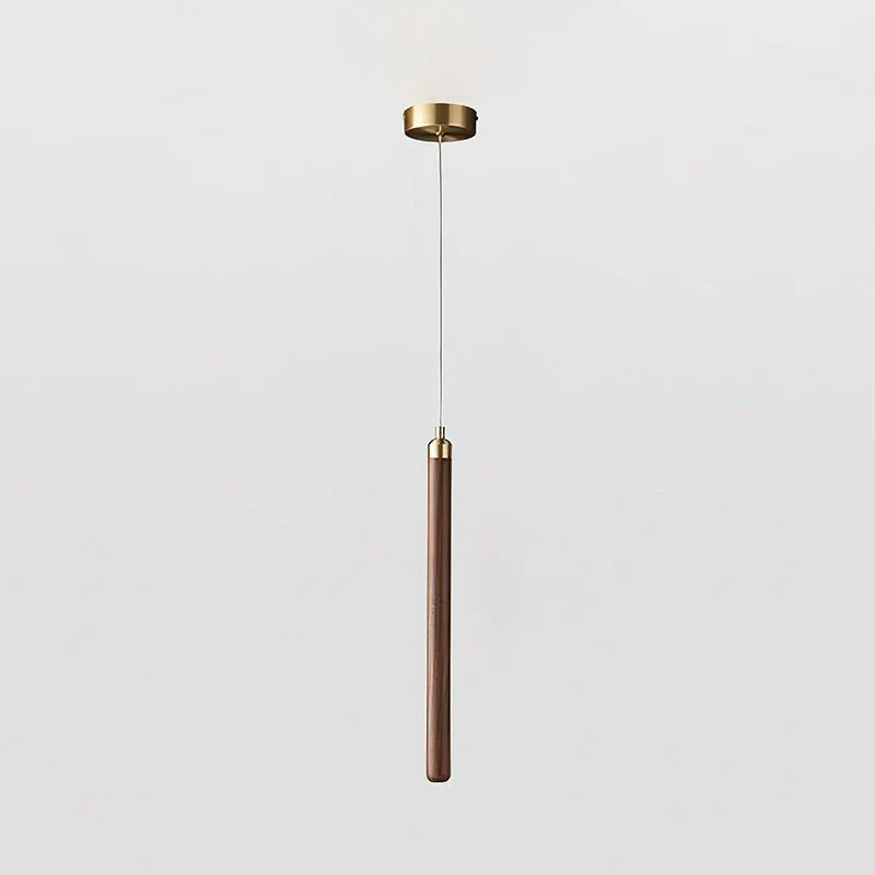 Kyoto Walnut Brass Linear Pendant Light - Image 14