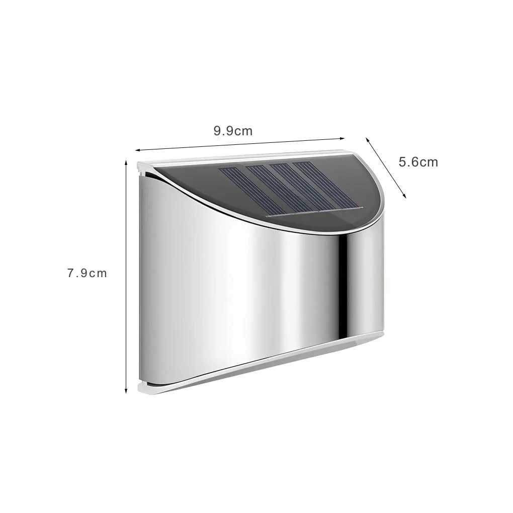 Lacy Minimalist Silver Modern Solar Stainless Steel Wall Lamp - Image 10