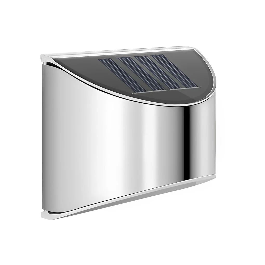 Lacy Minimalist Silver Modern Solar Stainless Steel Wall Lamp - Image 2