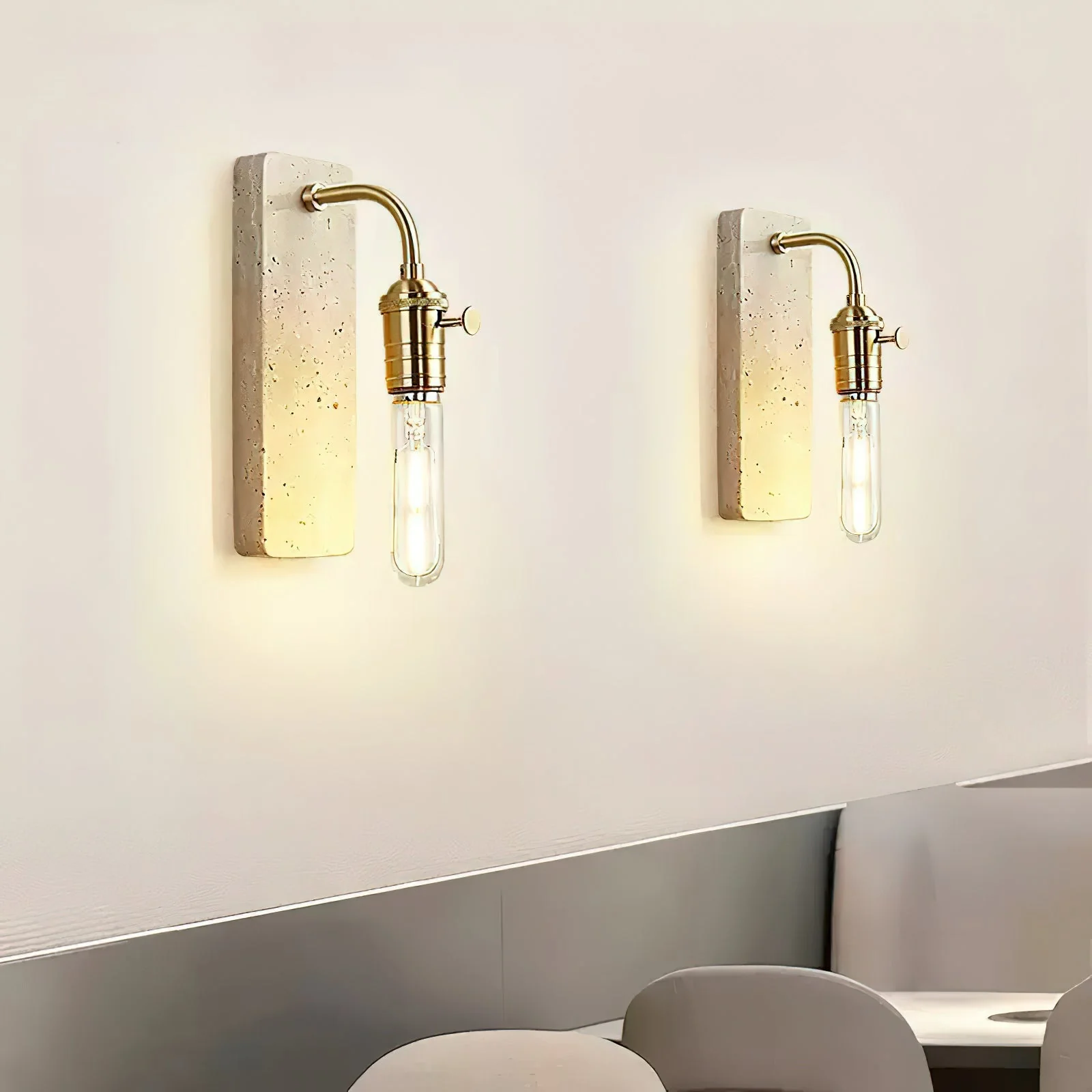 Lampar Wabi-Sabi Travertine Wall Light - Image 10