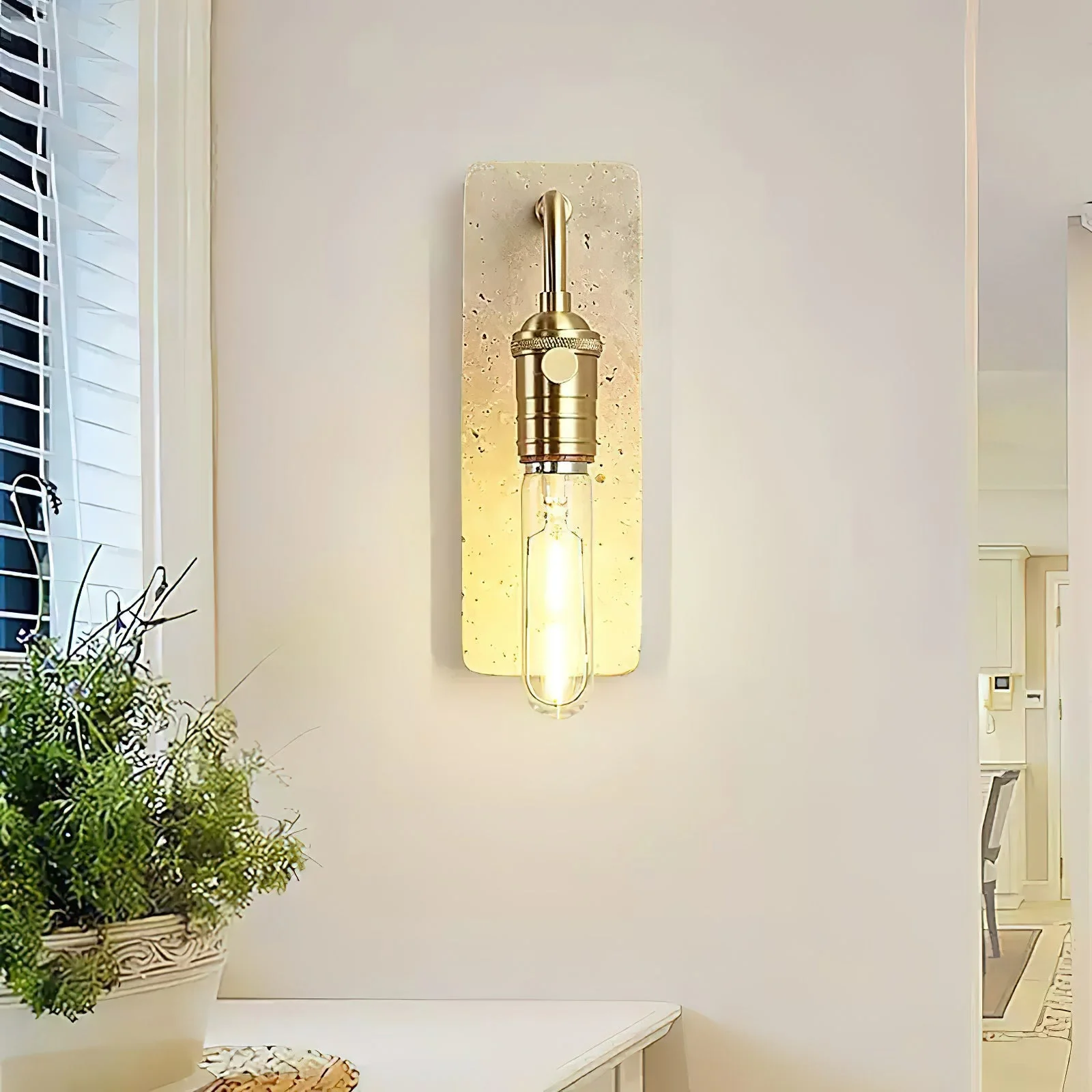 Lampar Wabi-Sabi Travertine Wall Light - Image 11