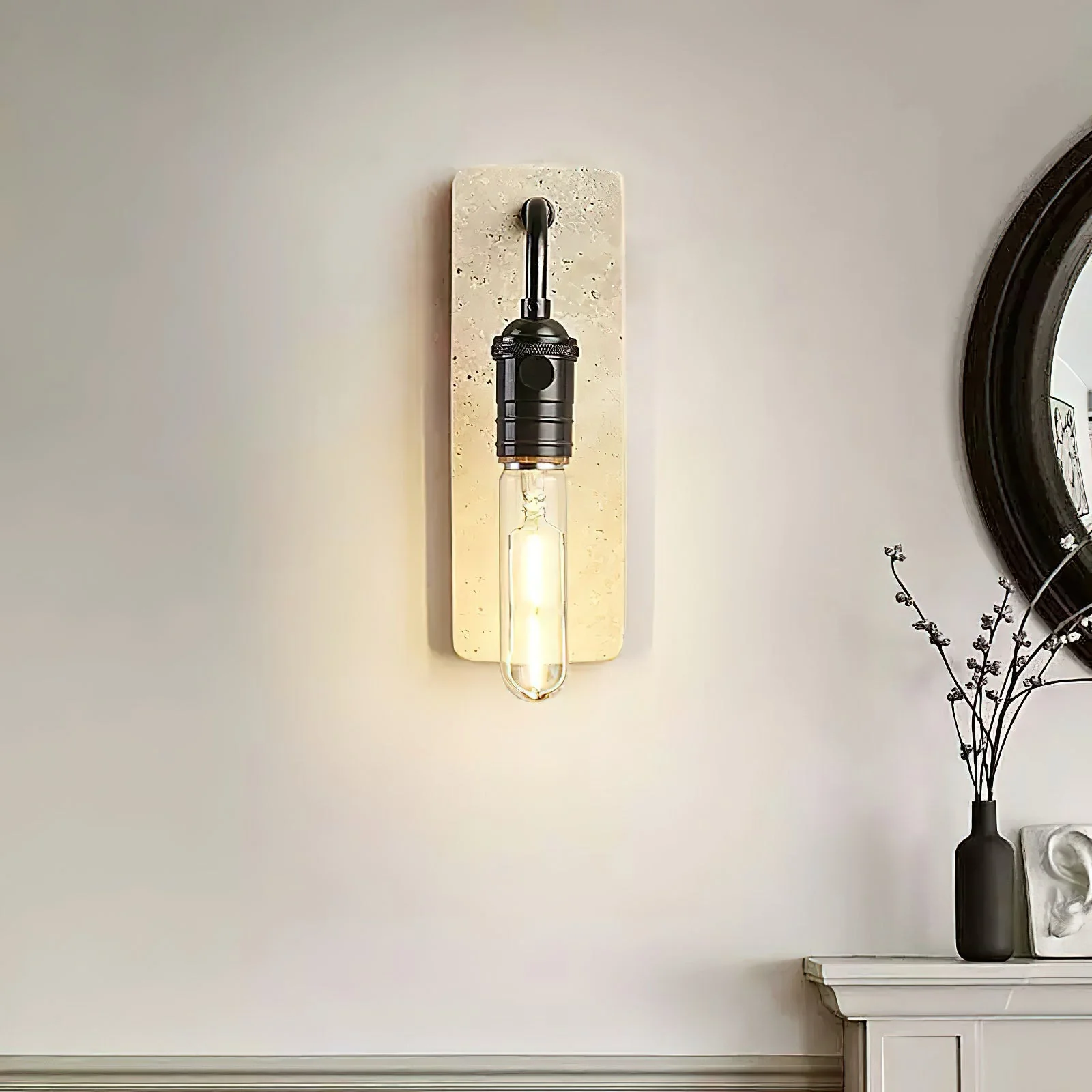 Lampar Wabi-Sabi Travertine Wall Light - Image 12
