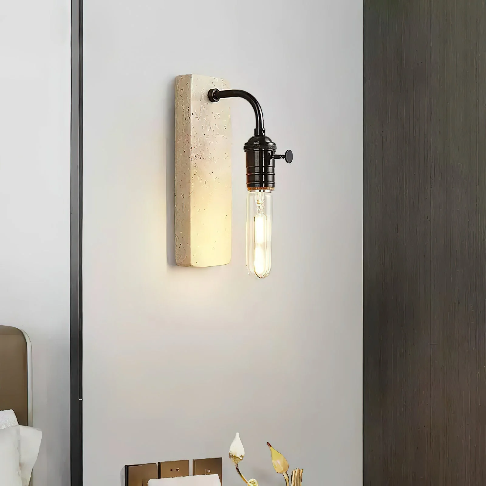 Lampar Wabi-Sabi Travertine Wall Light - Image 4