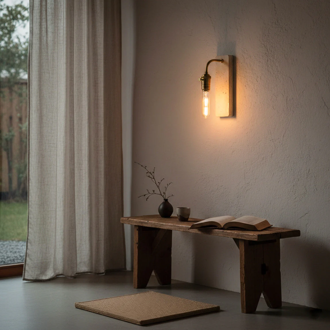 Lampar Wabi-Sabi Travertine Wall Light - Image 5