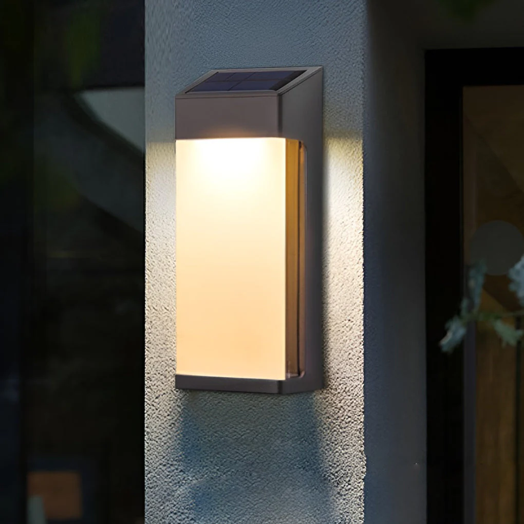 Laon Rectangular LED Light-controlled Outdoor Sconce Light