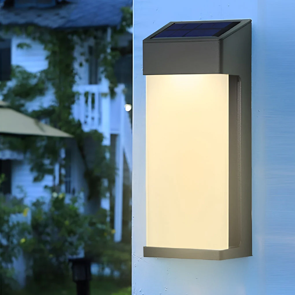 Laon Rectangular LED Light-controlled Outdoor Sconce Light - Image 5