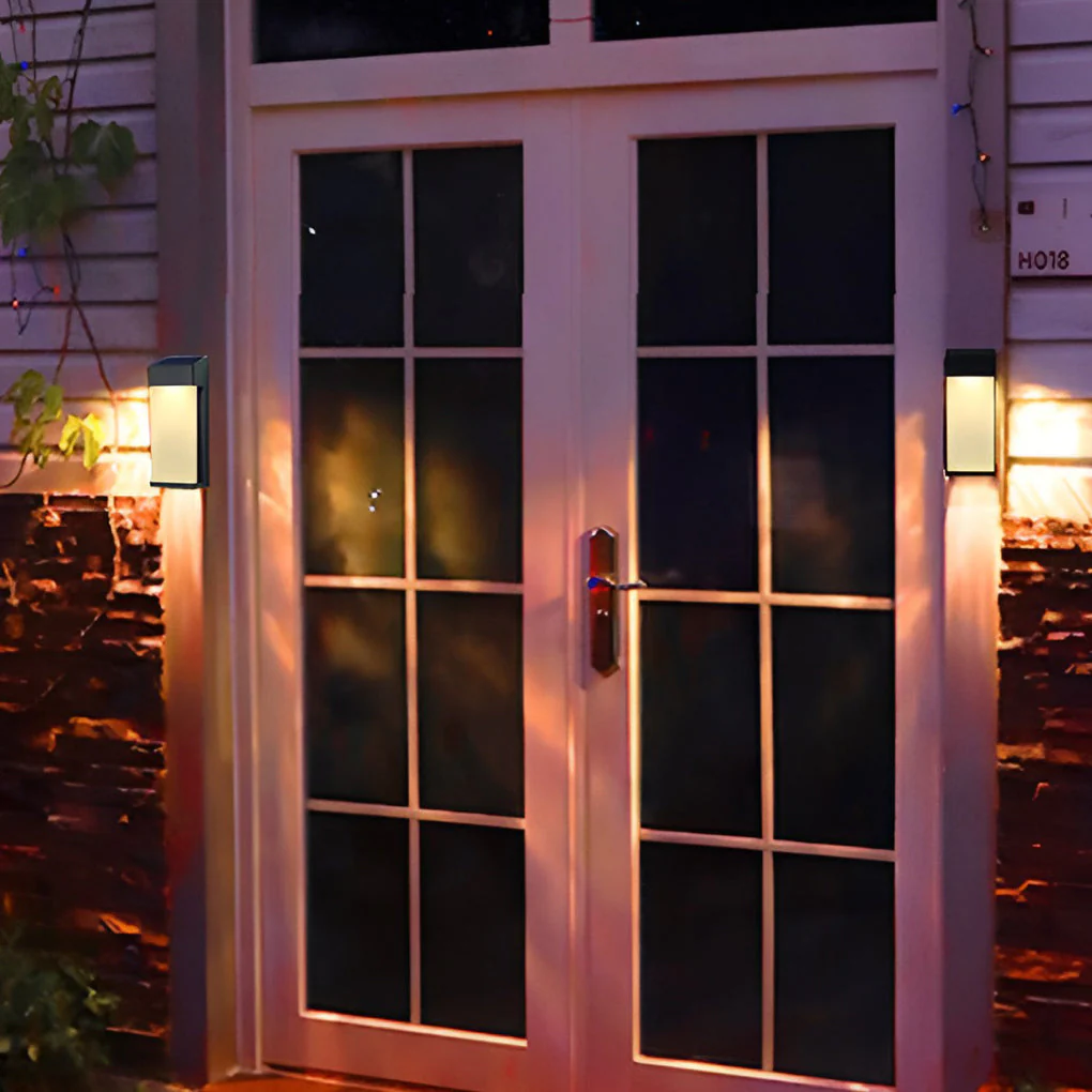 Laon Rectangular LED Light-controlled Outdoor Sconce Light - Image 6
