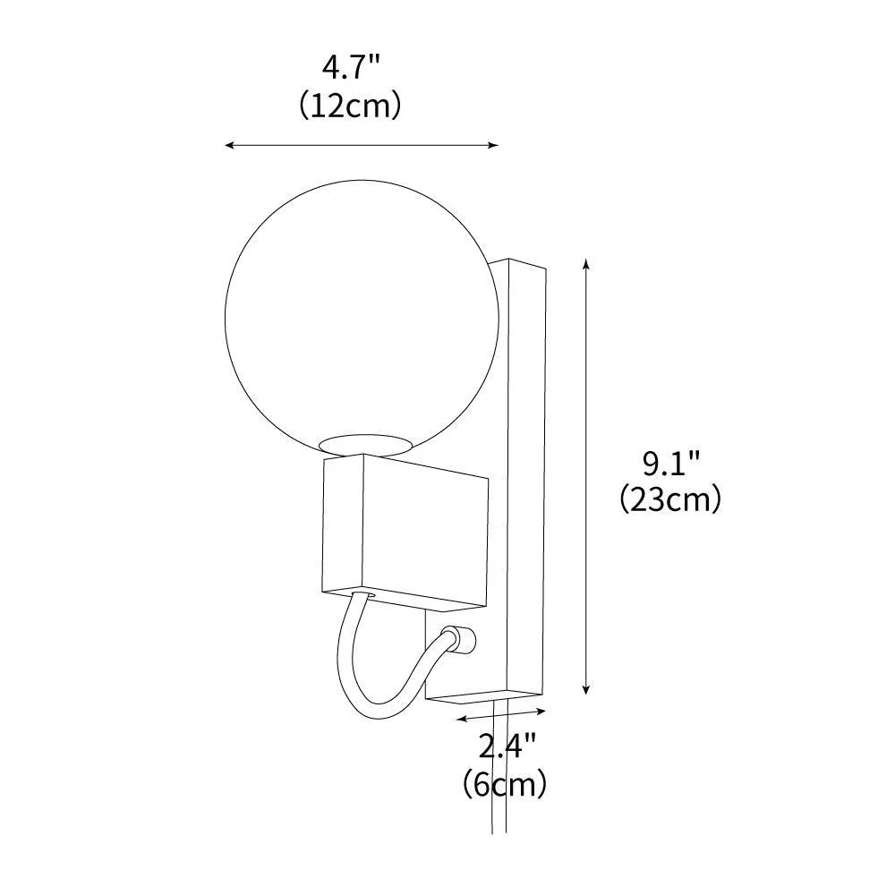 Large Ball Plug Contemporary Travertine Wall Light - Image 3