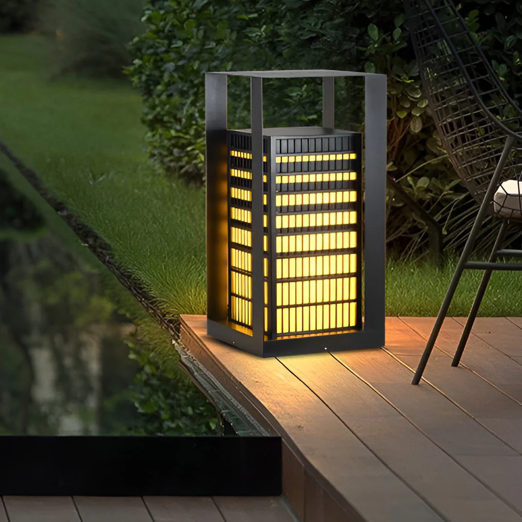 Laughter Unique Industrial Marble Outdoor Pathway Lantern - Image 4