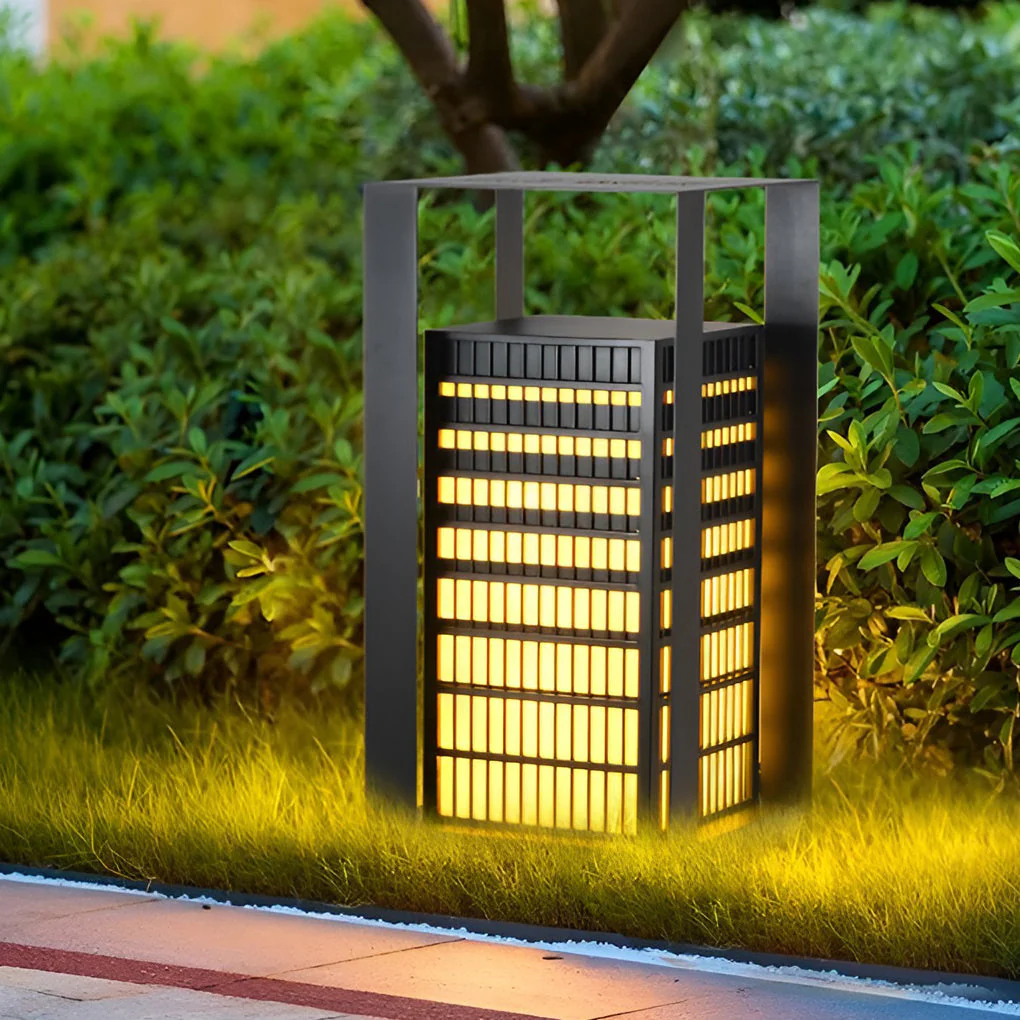 Laughter Unique Industrial Marble Outdoor Pathway Lantern - Image 5