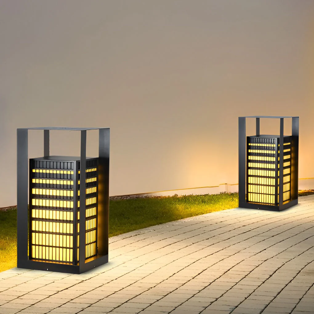 Laughter Unique Industrial Marble Outdoor Pathway Lantern - Image 6
