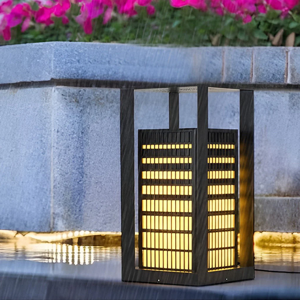 Laughter Unique Industrial Marble Outdoor Pathway Lantern - Image 9
