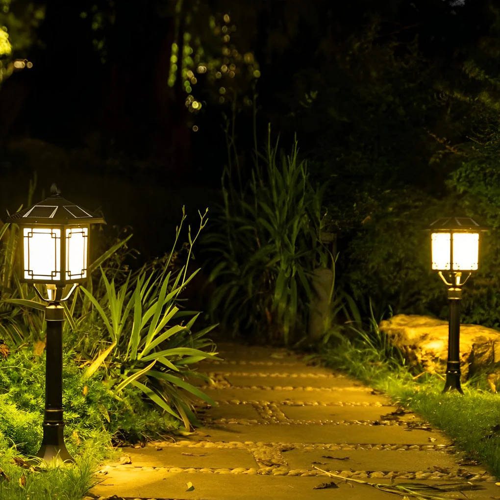 Leahn Ancient House Style LED Outdoor Post Lamp - Image 10