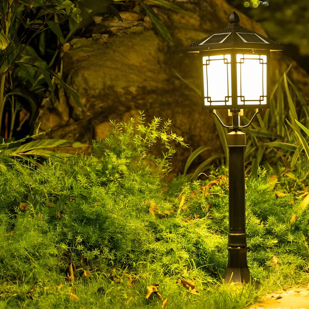 Leahn Ancient House Style LED Outdoor Post Lamp - Image 11