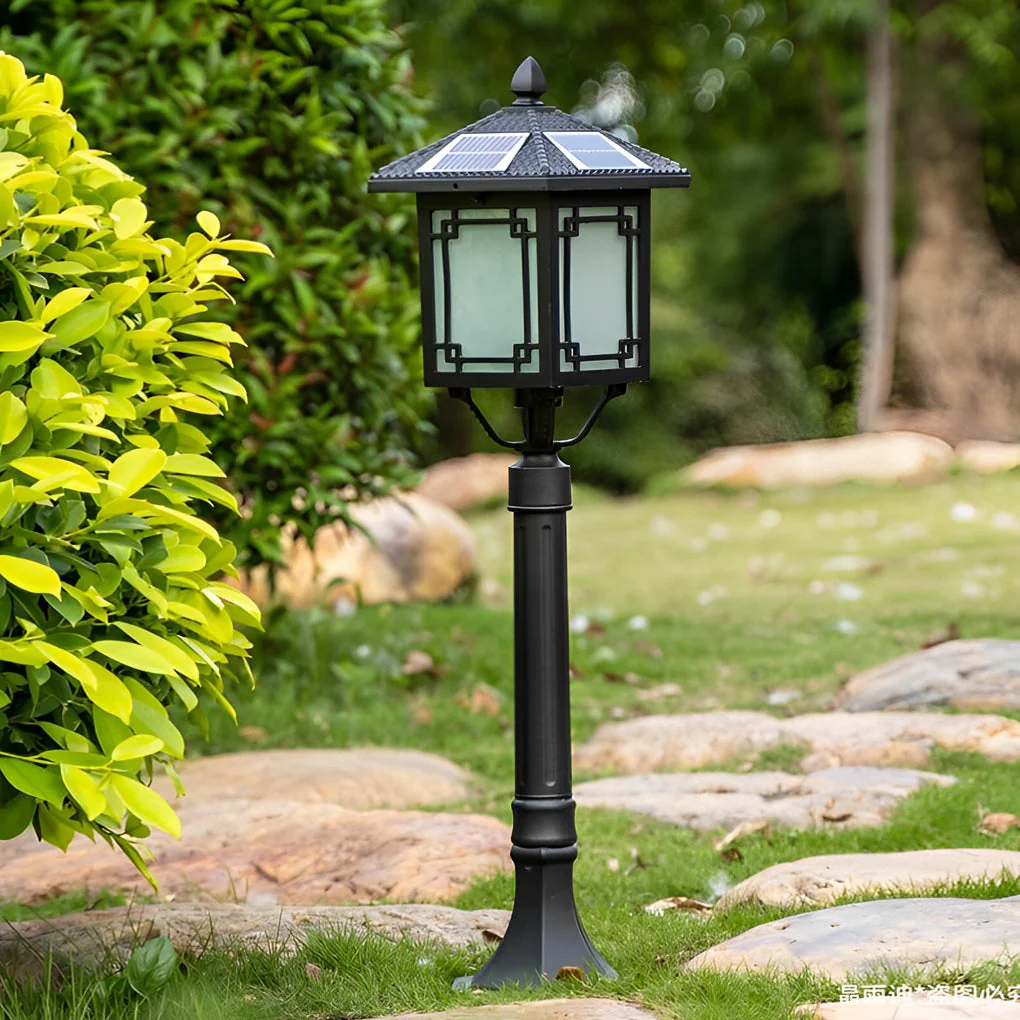 Leahn Ancient House Style LED Outdoor Post Lamp - Image 13