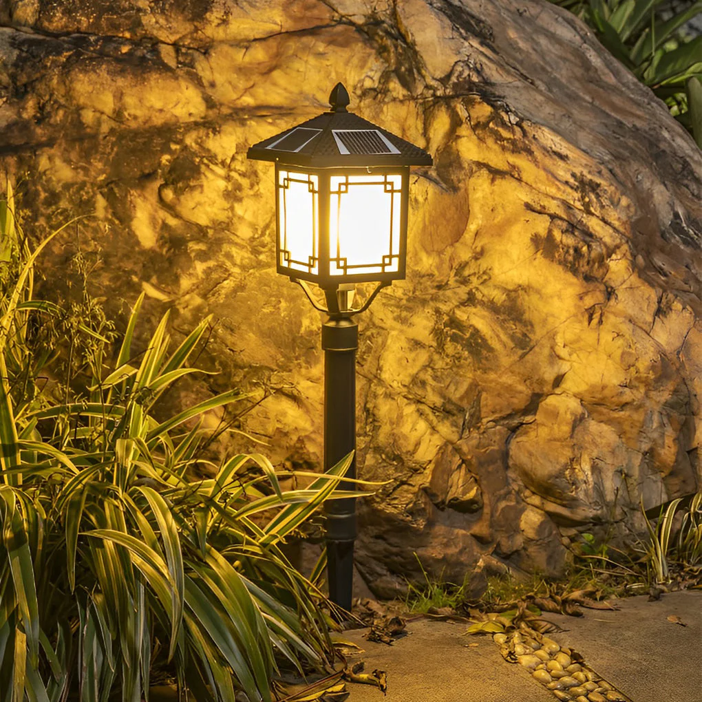 Leahn Ancient House Style LED Outdoor Post Lamp - Image 15