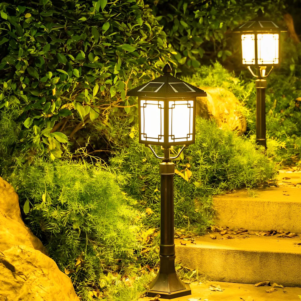 Leahn Ancient House Style LED Outdoor Post Lamp - Image 16
