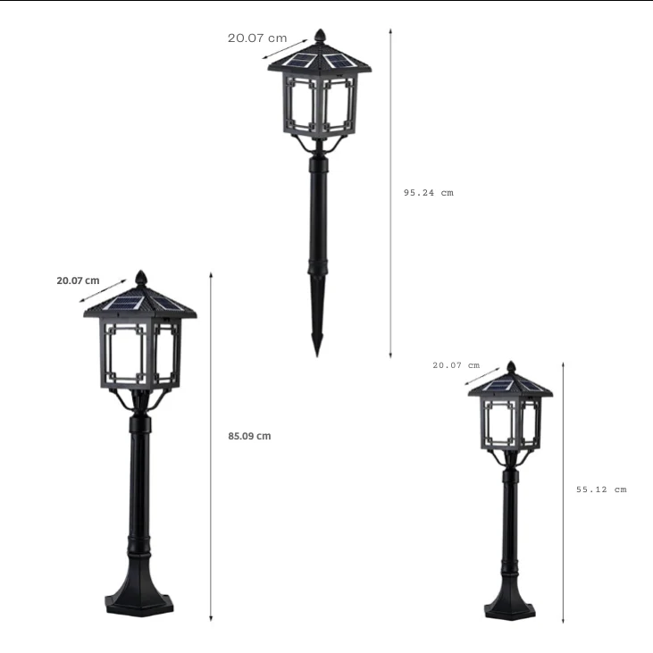 Leahn Ancient House Style LED Outdoor Post Lamp - Image 6