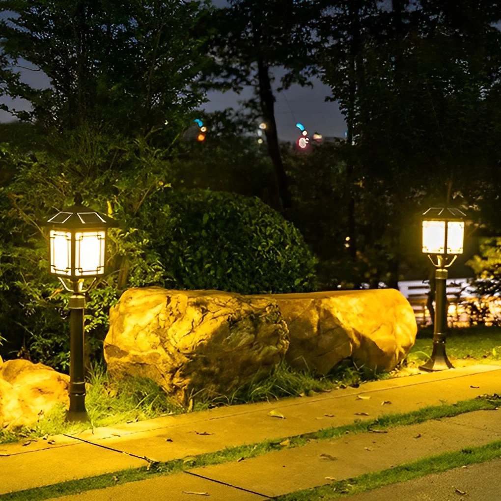 Leahn Ancient House Style LED Outdoor Post Lamp - Image 9