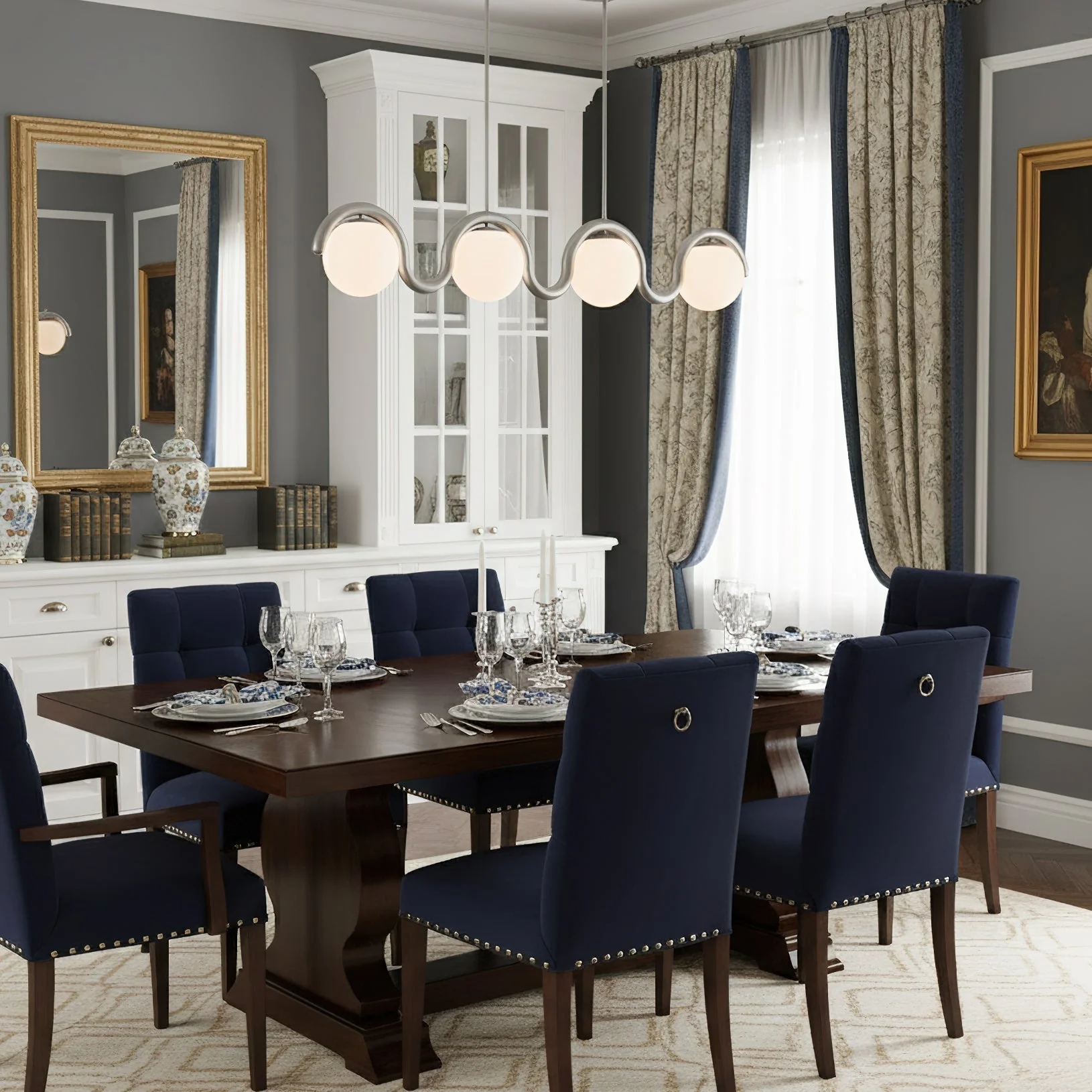 Lenox Contemporary Brass Chandelier - Image 10