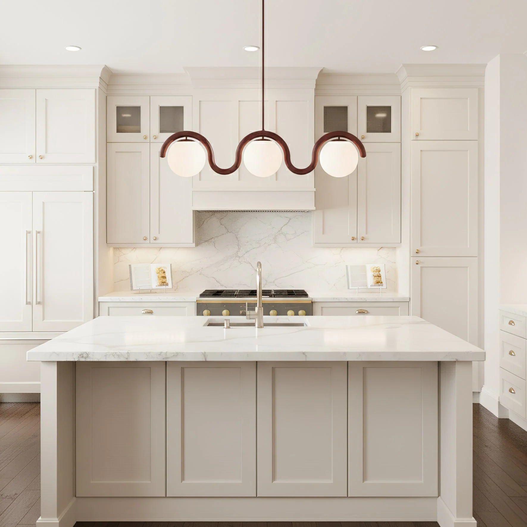 Lenox Contemporary Brass Chandelier - Image 4