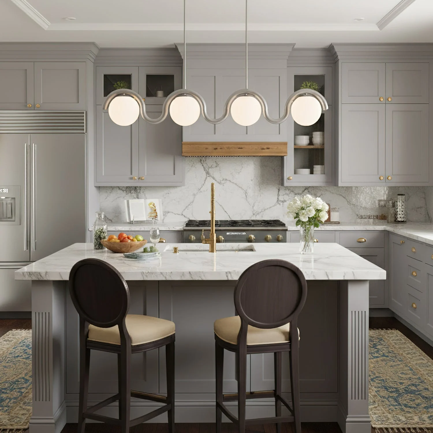 Lenox Contemporary Brass Chandelier - Image 8