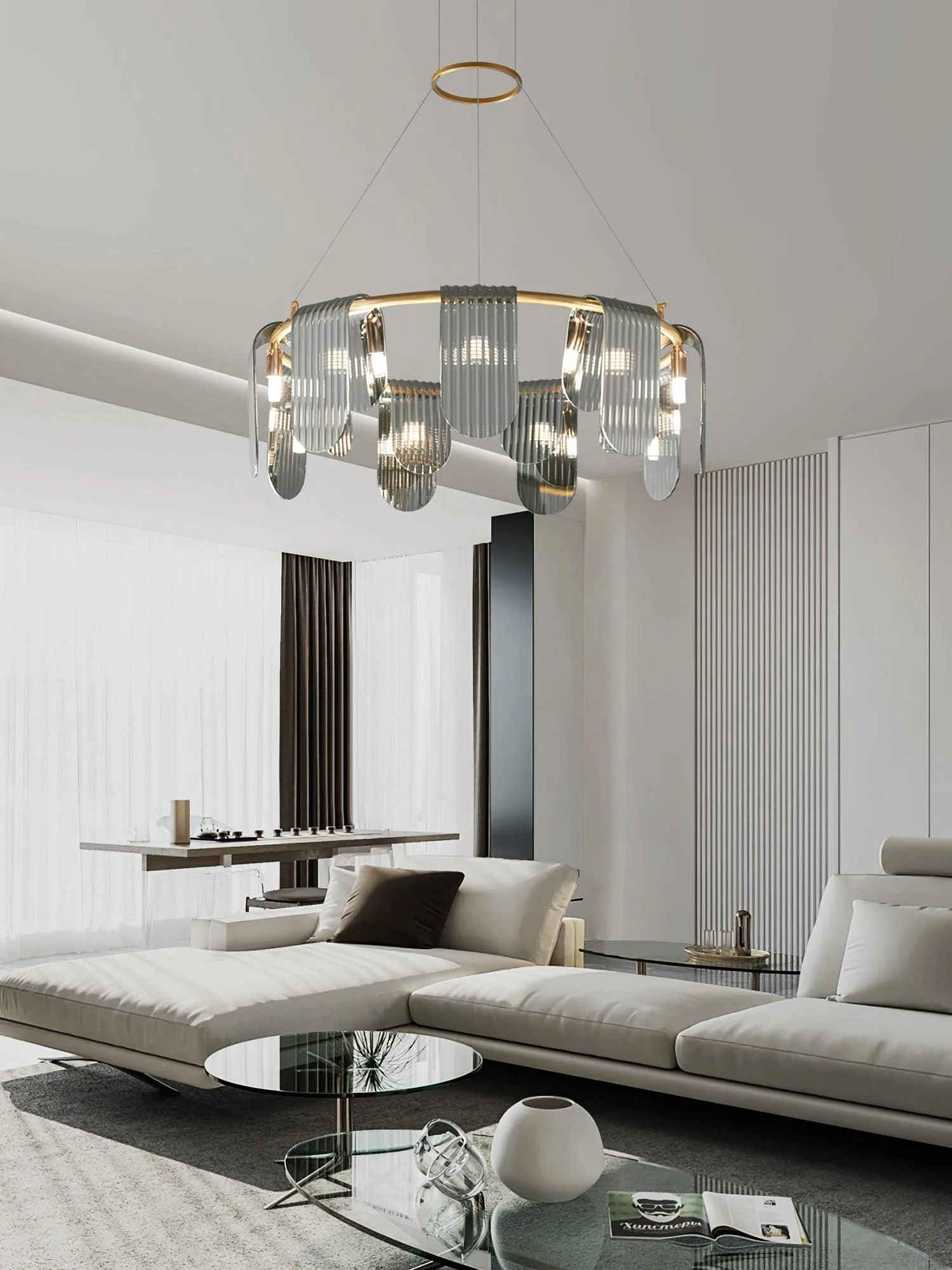 Leo Modern Glass Chandelier - Image 3