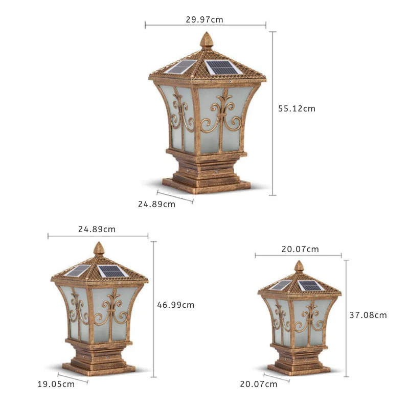 Leon Vintage Automatic Outdoor Fence Post Lights - Image 4