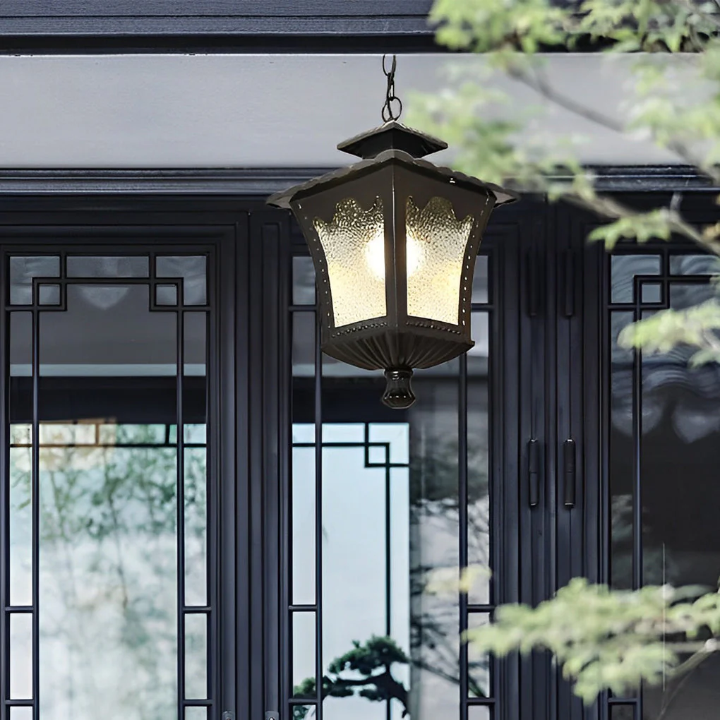 Leroy Retro Water Drops Glass European Outdoor Chandelier