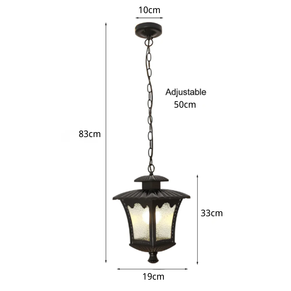 Leroy Retro Water Drops Glass European Outdoor Chandelier - Image 6