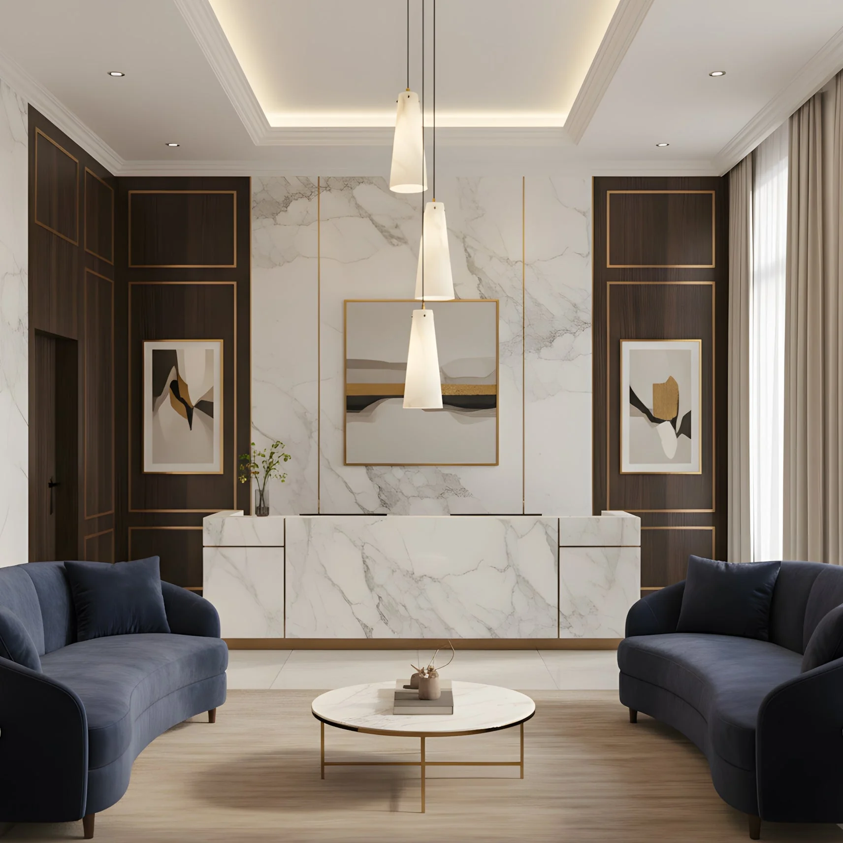 Licau Contemporary Alabaster Chandelier - Image 4