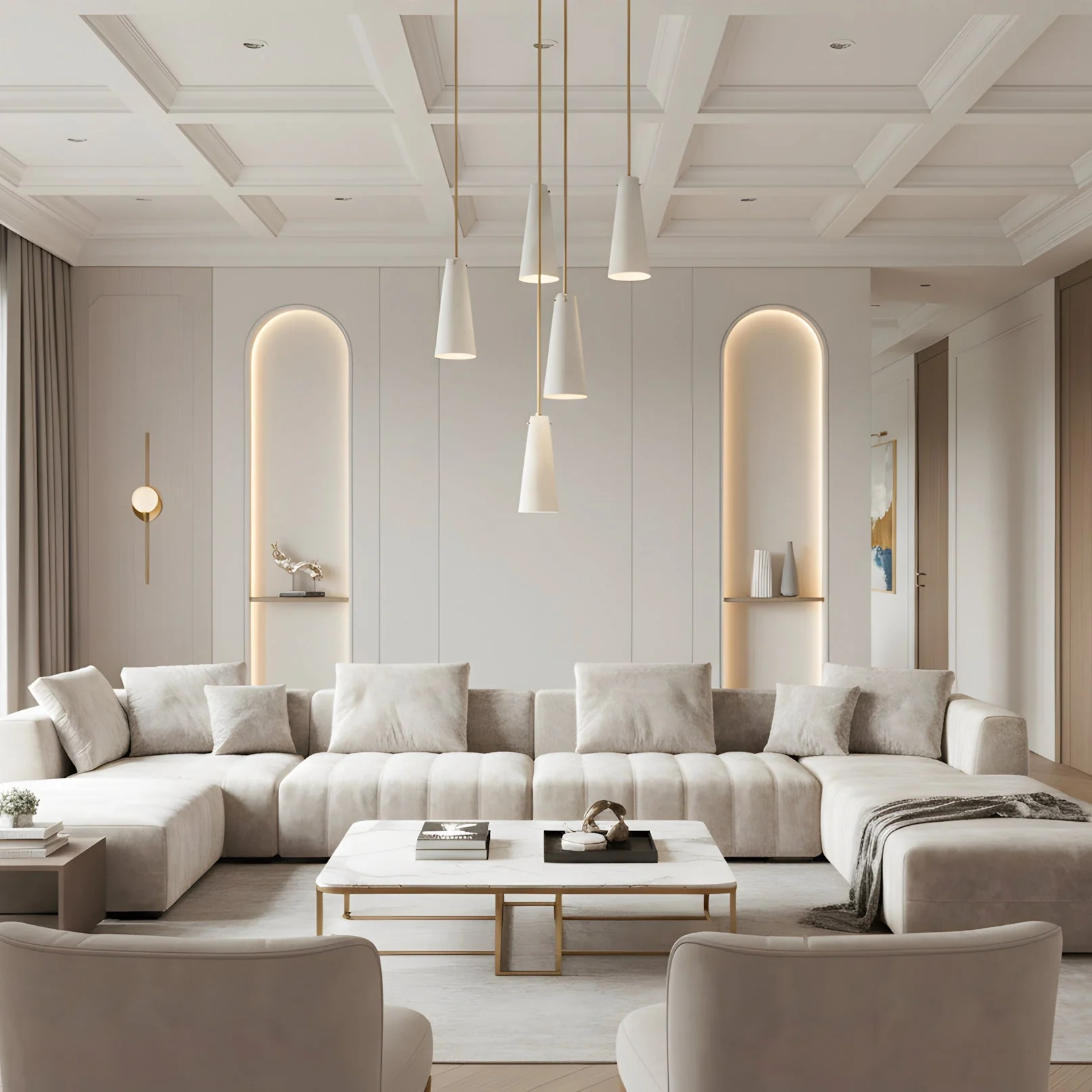 Licau Contemporary Alabaster Pendant Light - Image 4