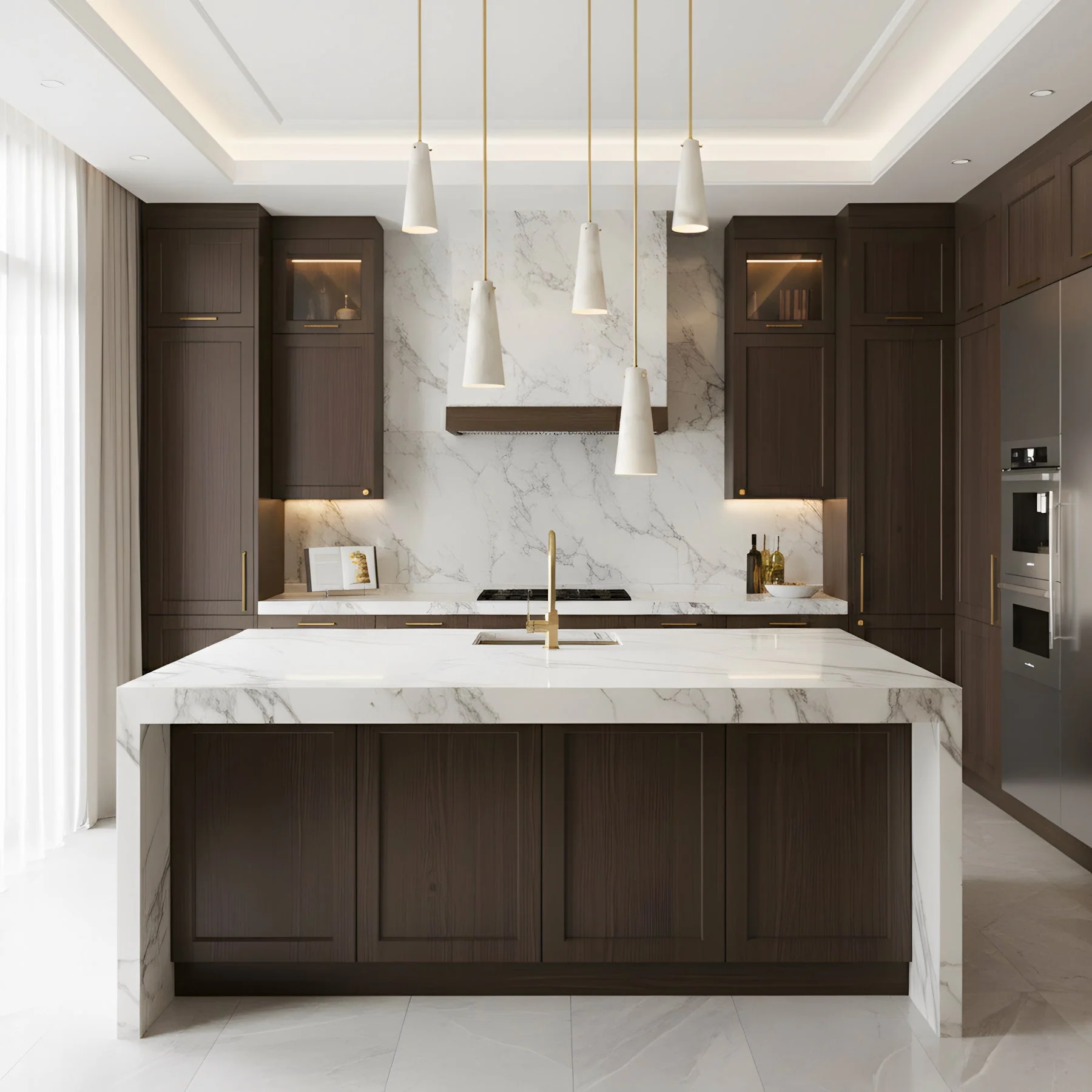 Licau Contemporary Alabaster Pendant Light - Image 9