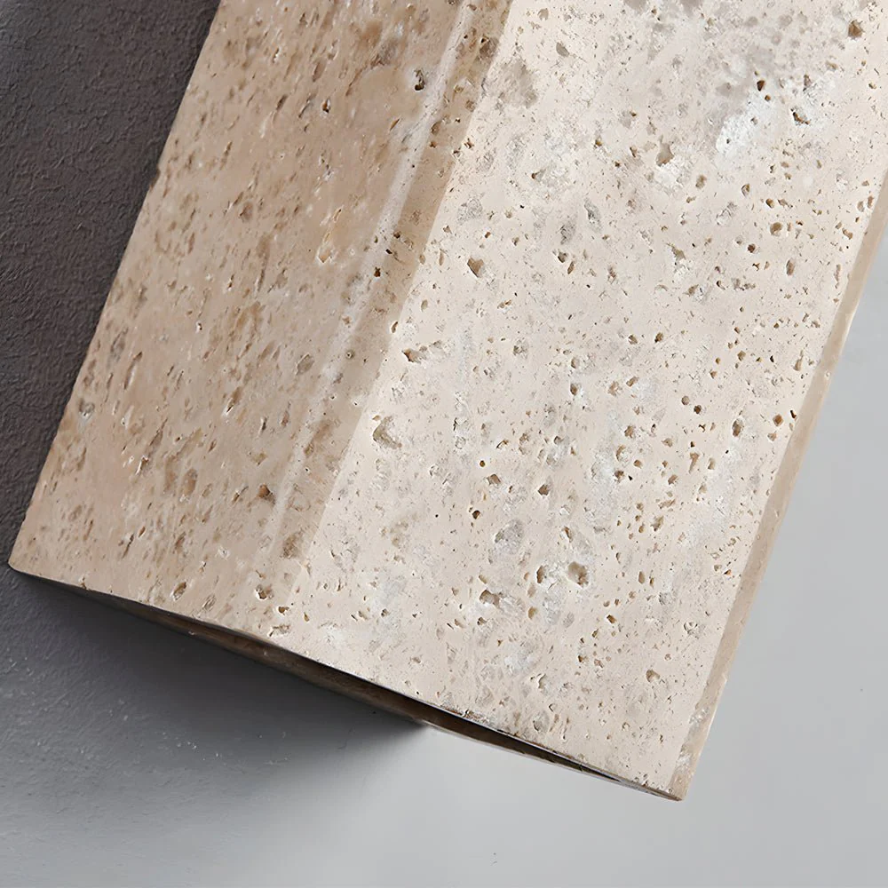 Lighth Wabi-Sabi Yellow Travertine Outdoor Wall Sconce - Image 5