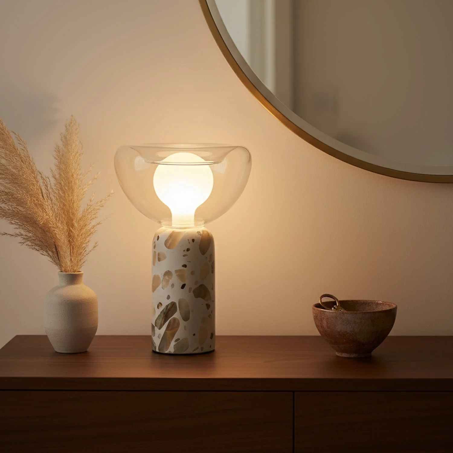 Lila Modern Travertine Table Lamp - Image 3