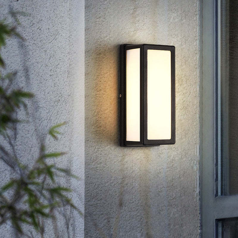 Linae Modern Waterproof Metal Cross Outdoor Wall Lamp, Black - Image 2