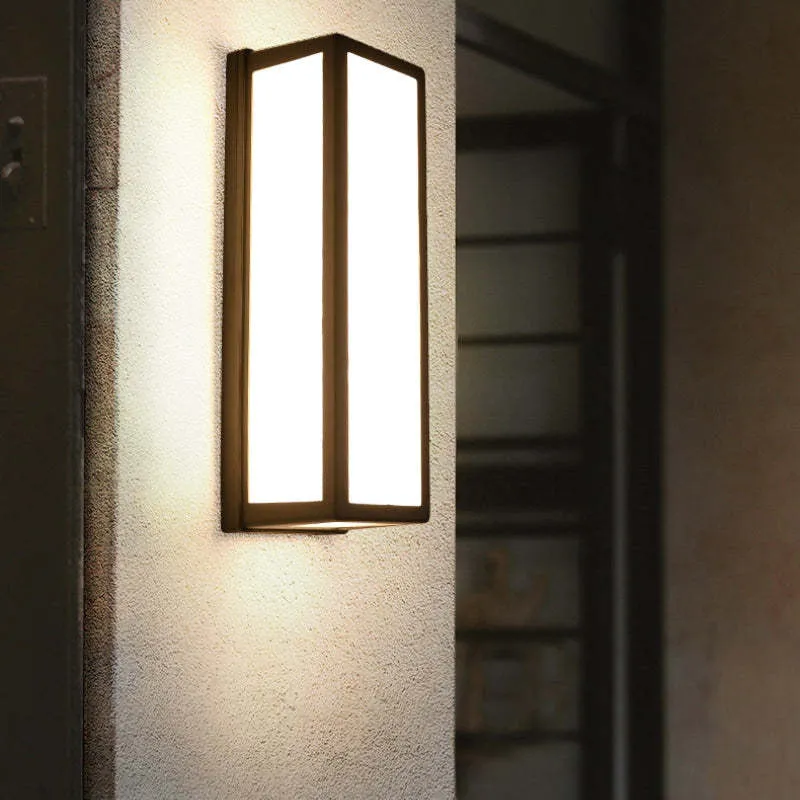 Linae Modern Waterproof Metal Cross Outdoor Wall Lamp, Black - Image 3