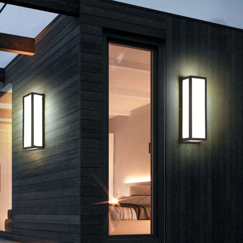 Linae Modern Waterproof Metal Cross Outdoor Wall Lamp, Black - Image 6