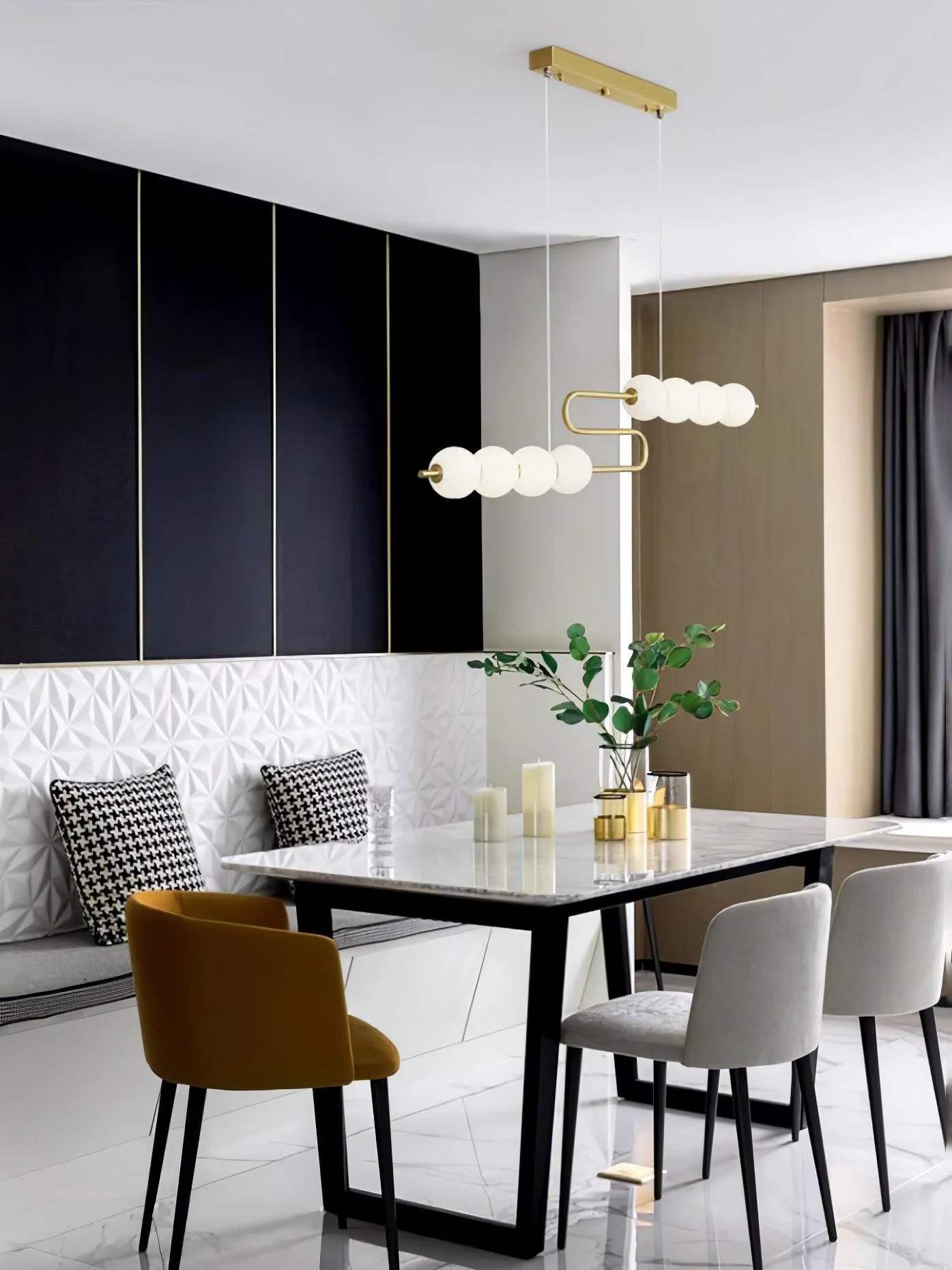 Linea Contemporary Brass Pendant Lamp - Image 12