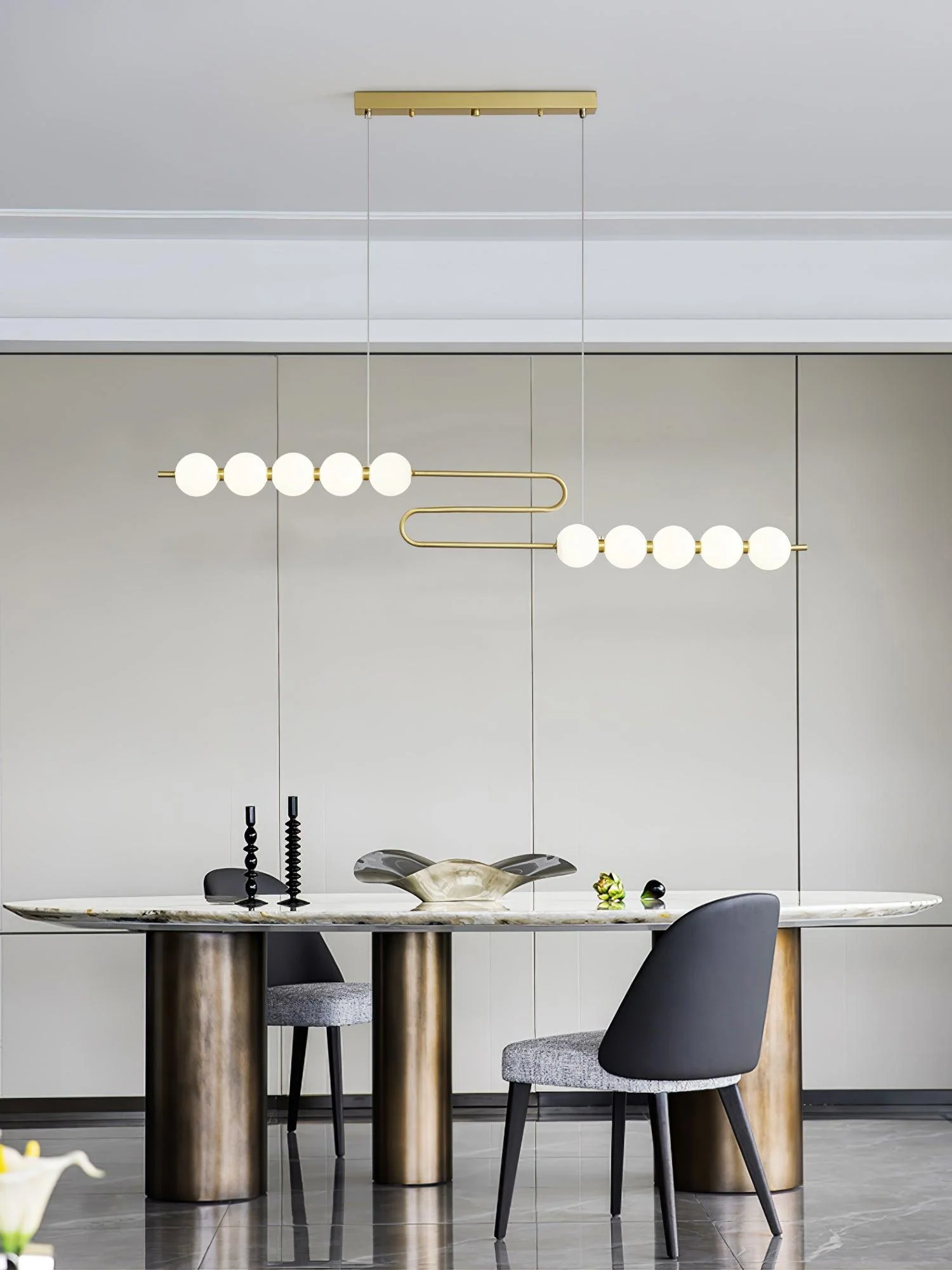 Linea Contemporary Brass Pendant Lamp - Image 16