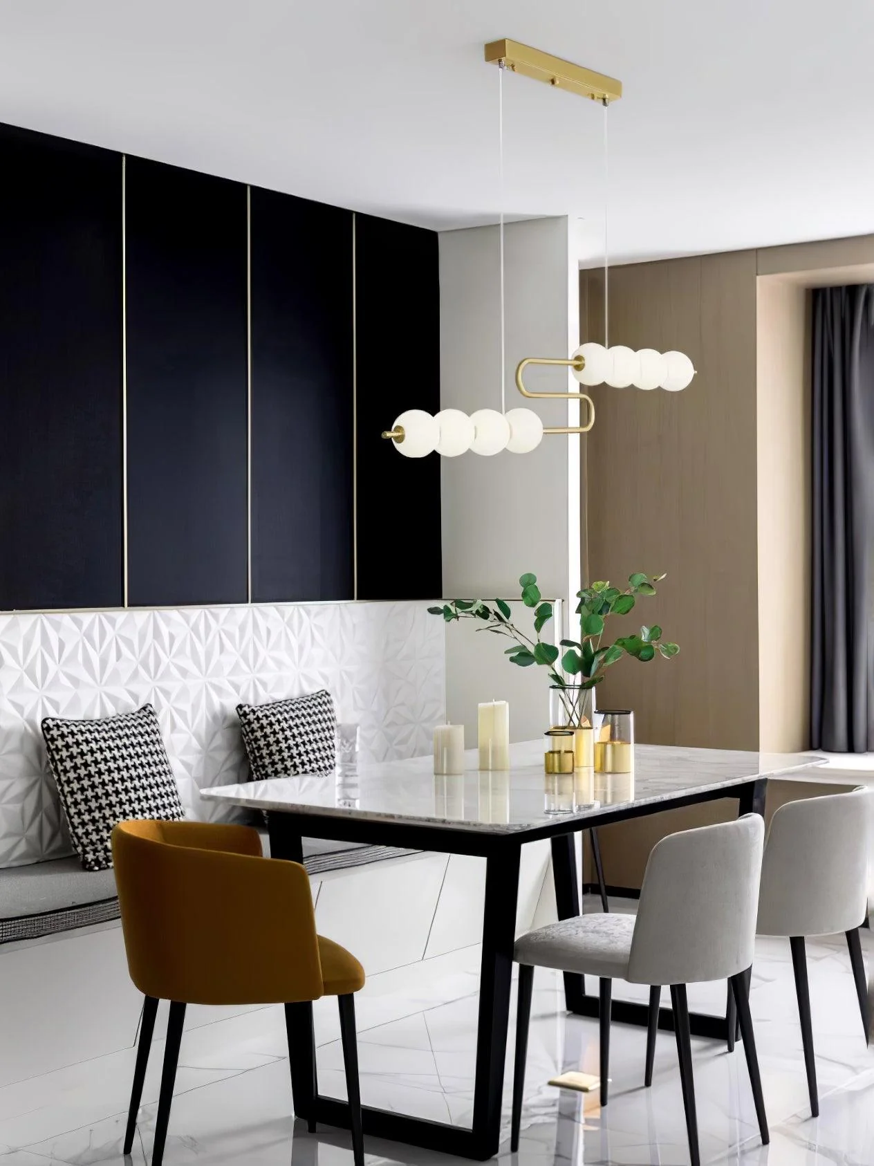 Linea Contemporary Brass Pendant Lamp - Image 2