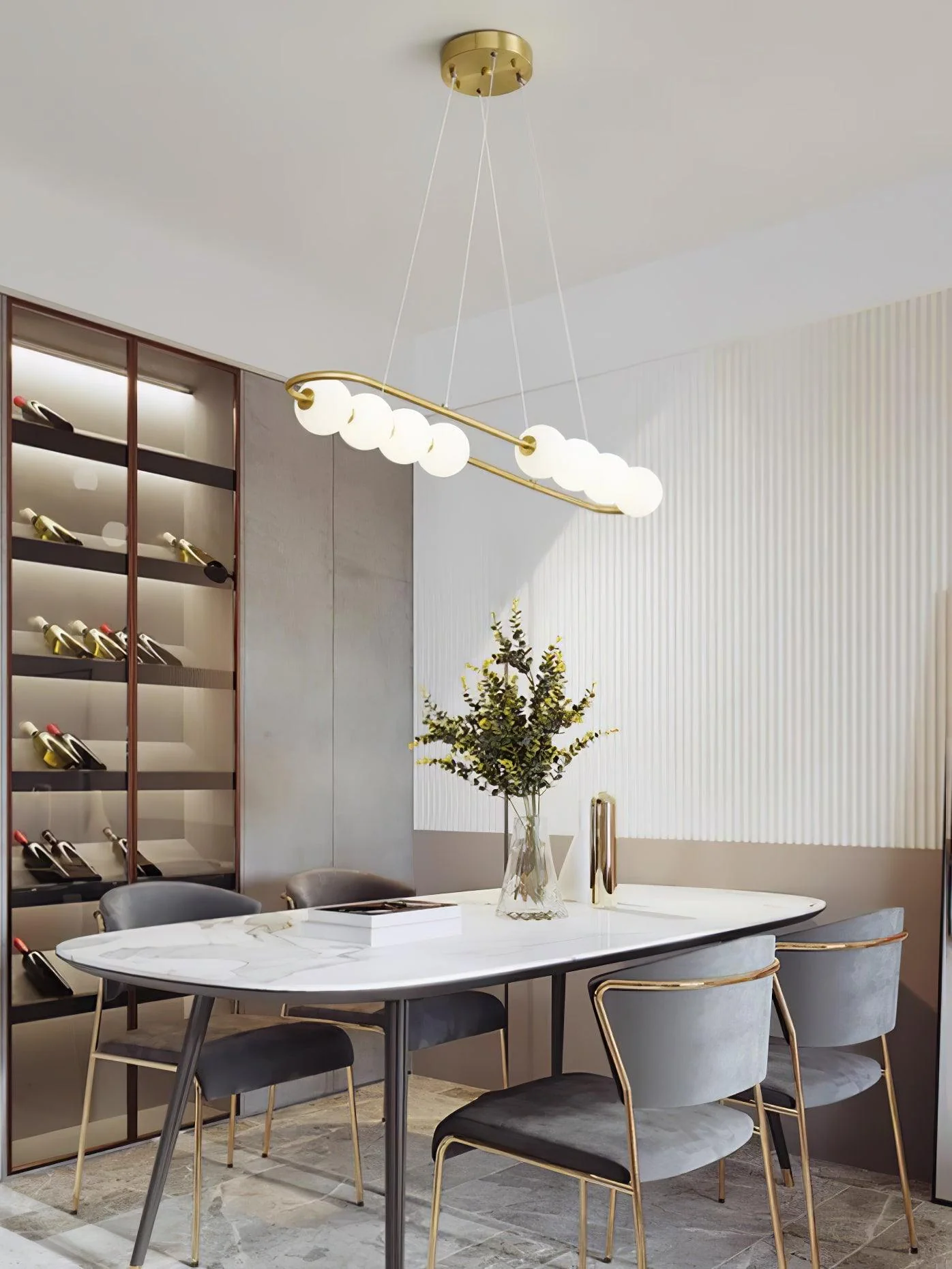 Linea Contemporary Brass Pendant Lamp - Image 23