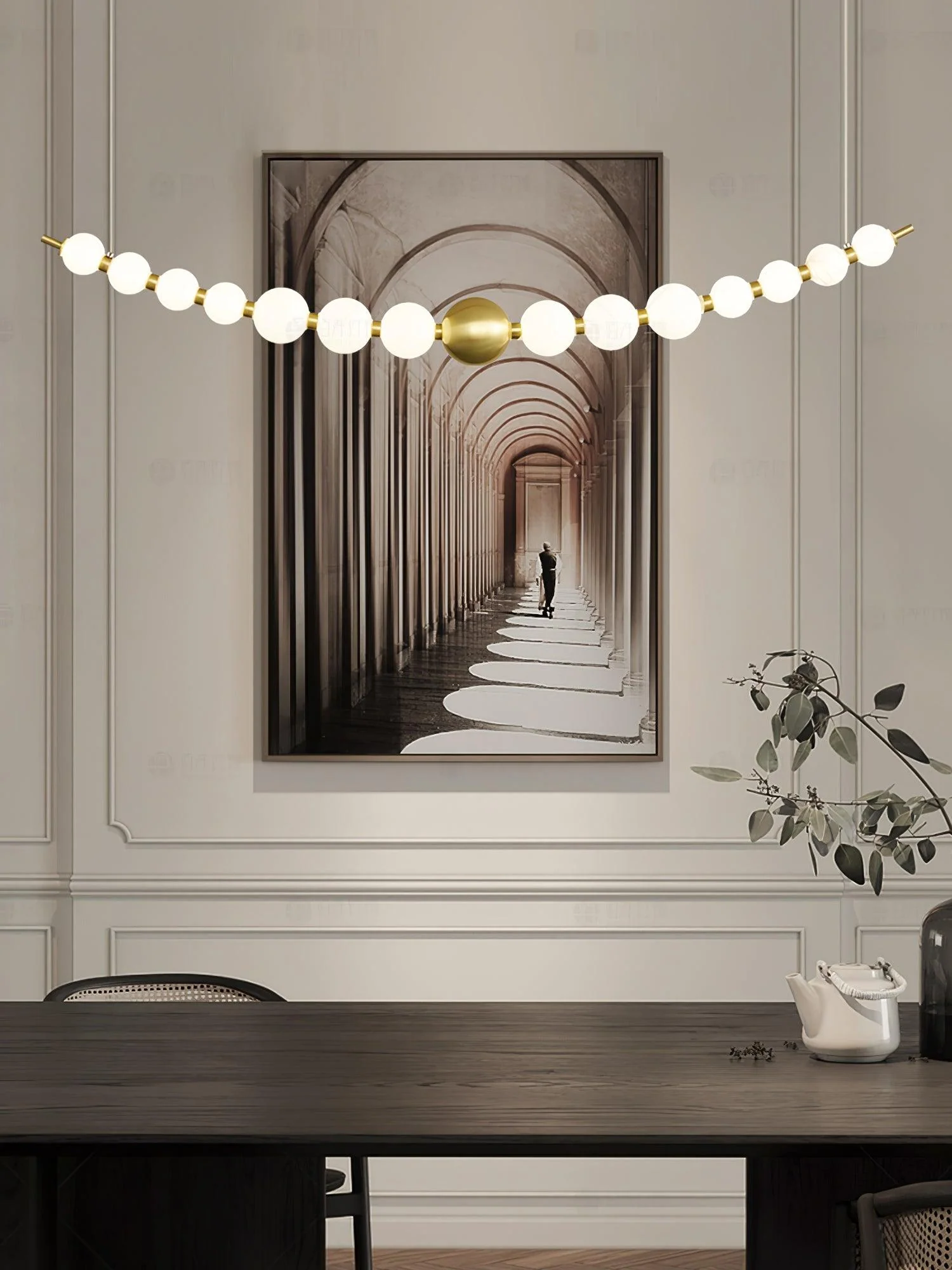 Linea Contemporary Brass Pendant Lamp - Image 24