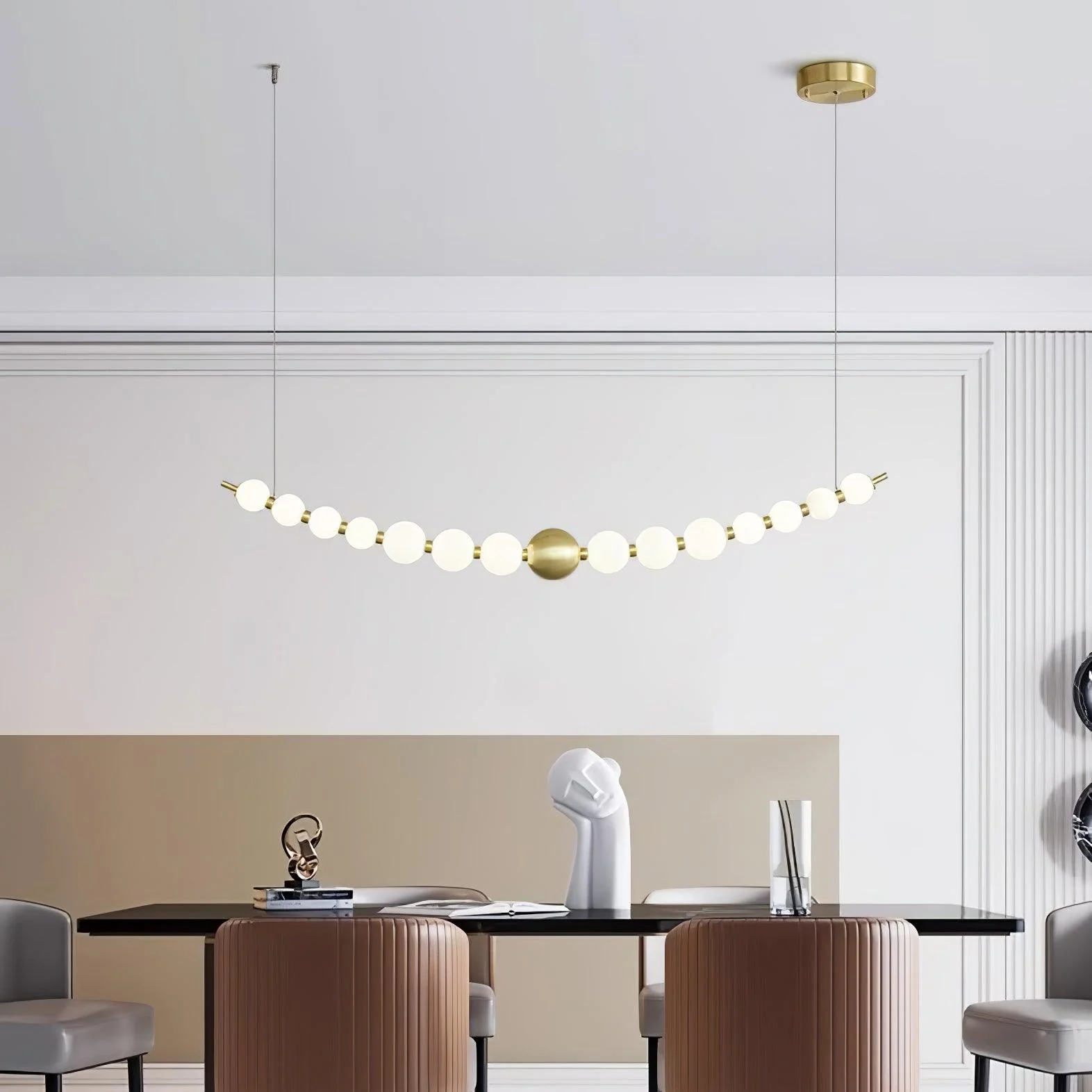 Linea Contemporary Brass Pendant Lamp - Image 28