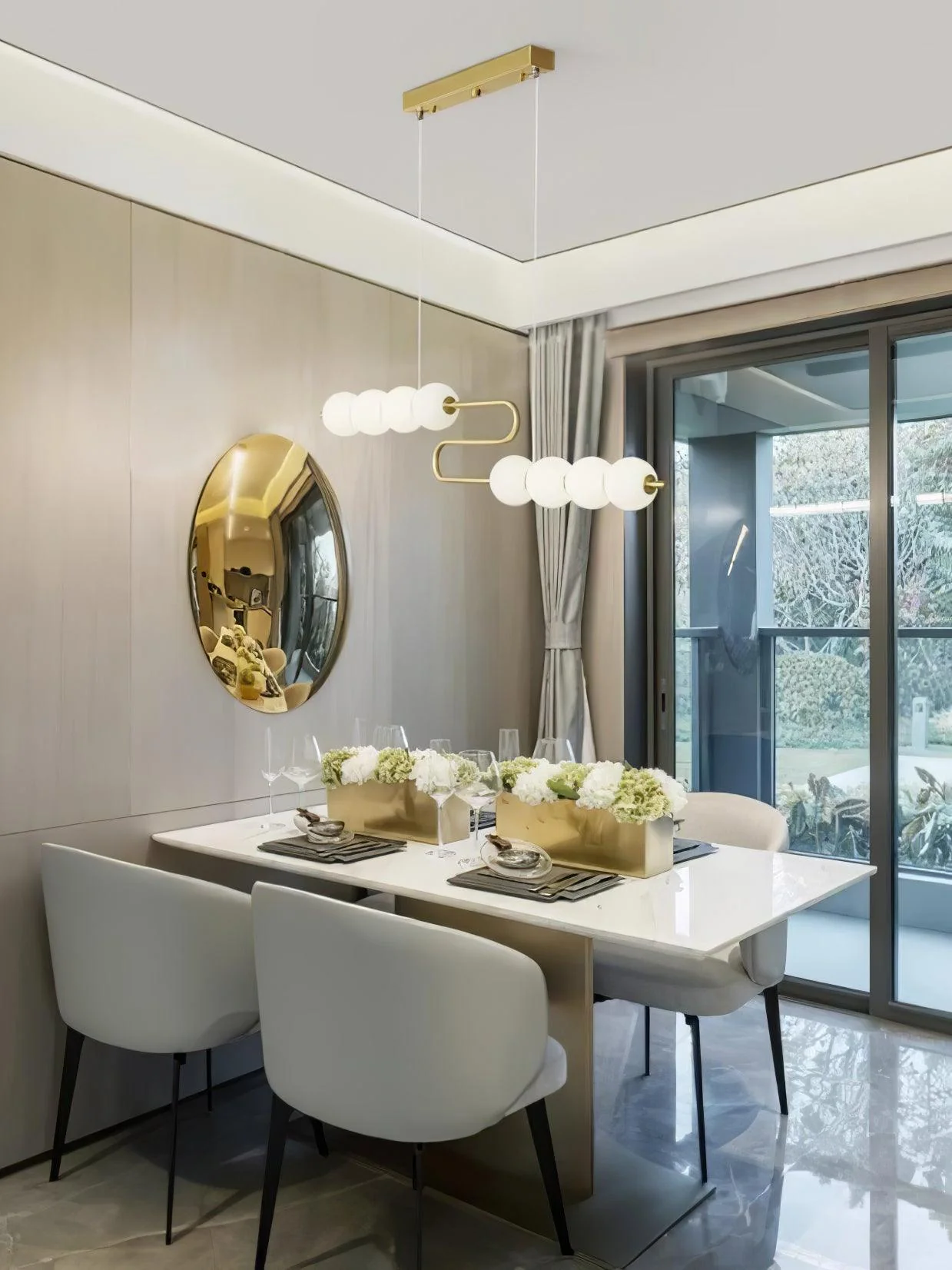 Linea Contemporary Brass Pendant Lamp - Image 3