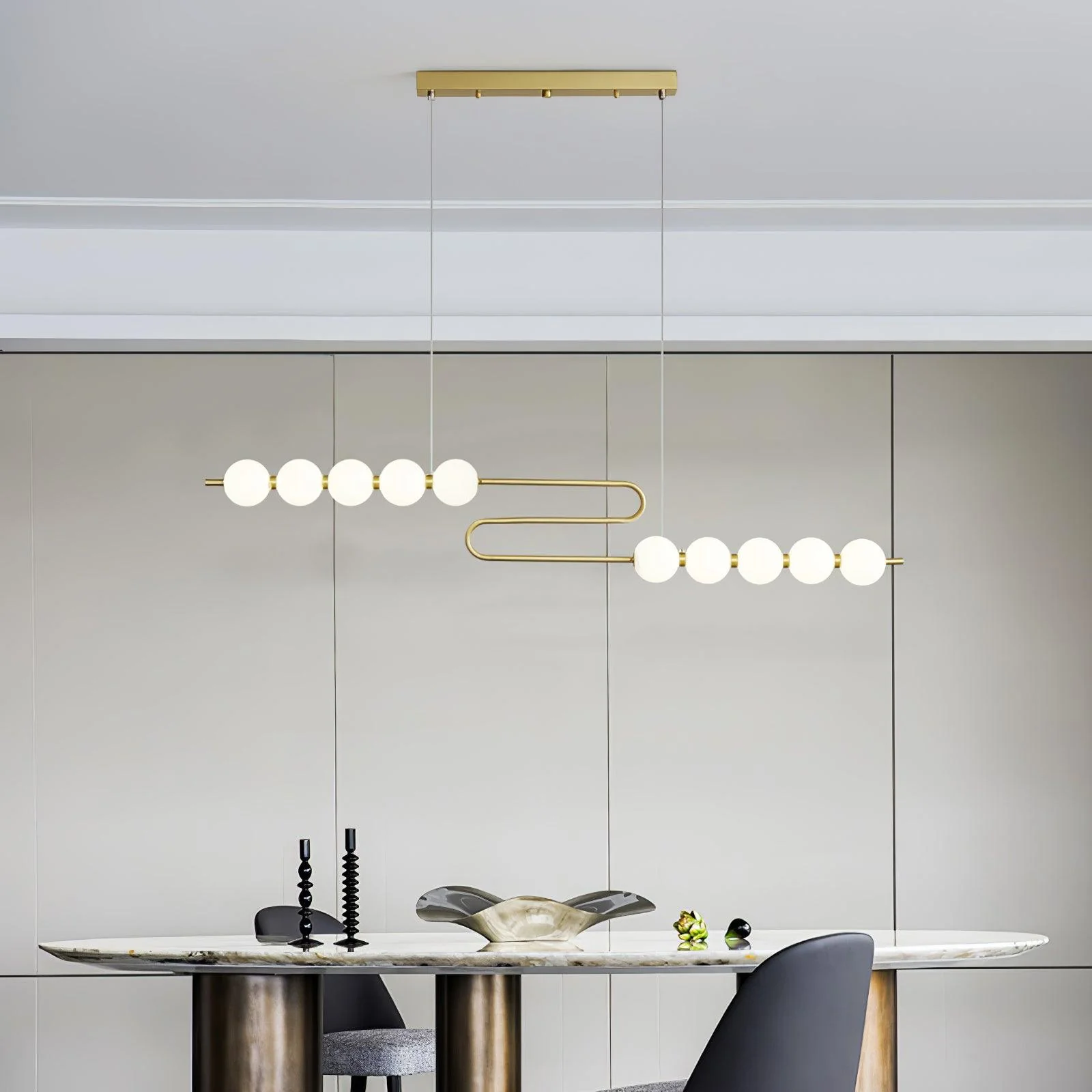 Linea Contemporary Brass Pendant Lamp - Image 4