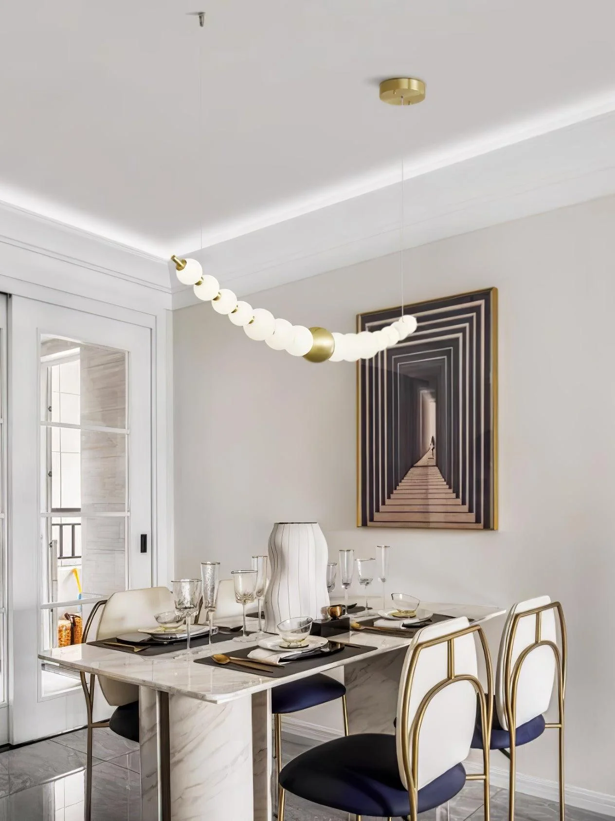 Linea Contemporary Brass Pendant Lamp - Image 45